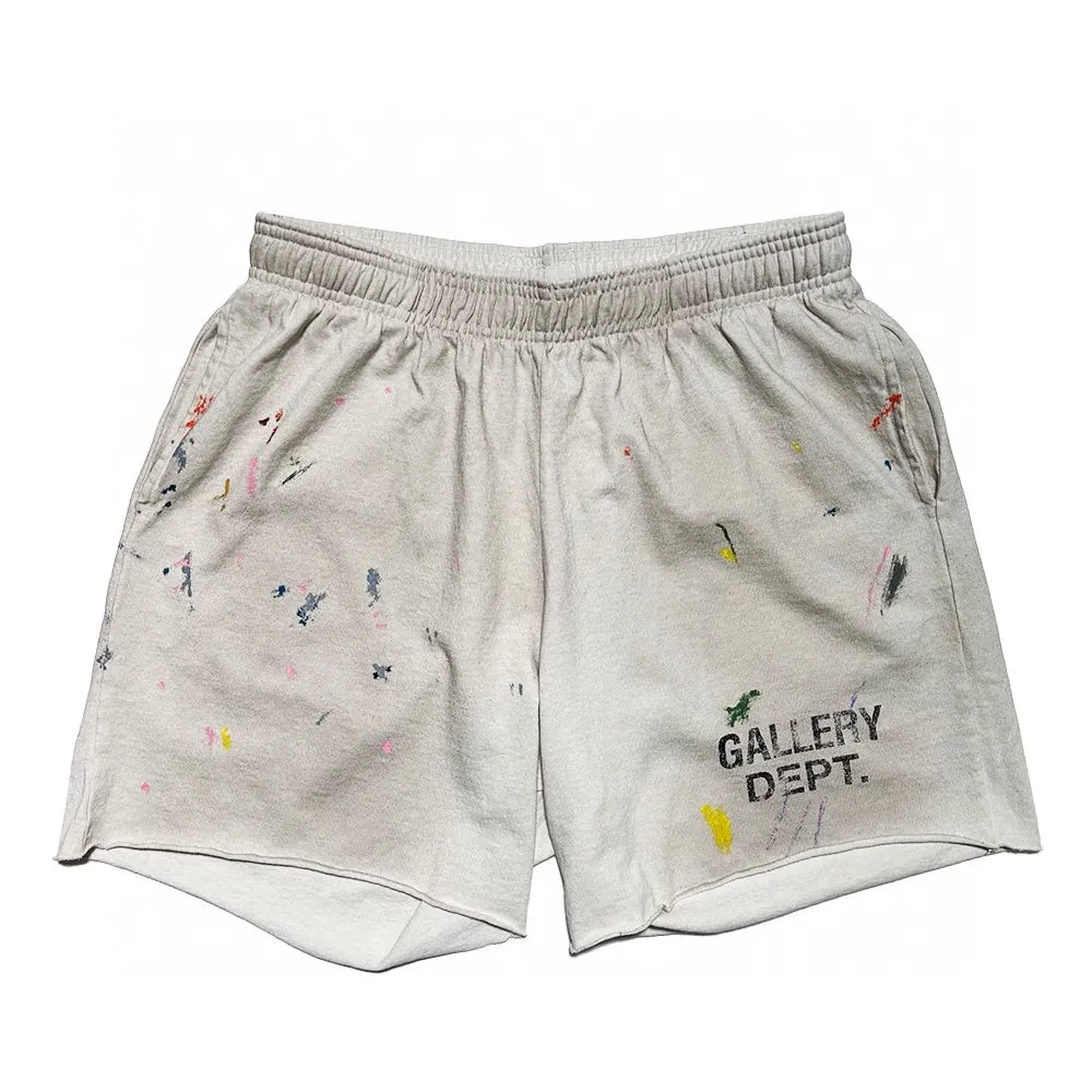 Heavy craftsmanship, the first choice for American boys in summer GALLERY DEPT. INSOMNIA SHORTS/WHITE English mud-dyed and ink-splashed shorts, off-white S-XL, super comfortable and breathable fabric, frees the lower body, heavy wash, mud-dyed and distressed, super complex ink-splashed graffiti